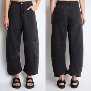 Roucha Women’s Penn Washed Denim Jeans High Rise in Washed Black CC/US L Short